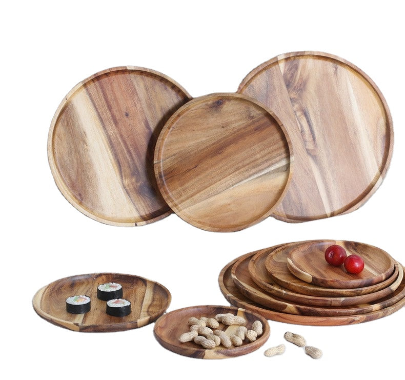 Acacia Wood Round Tea Tray