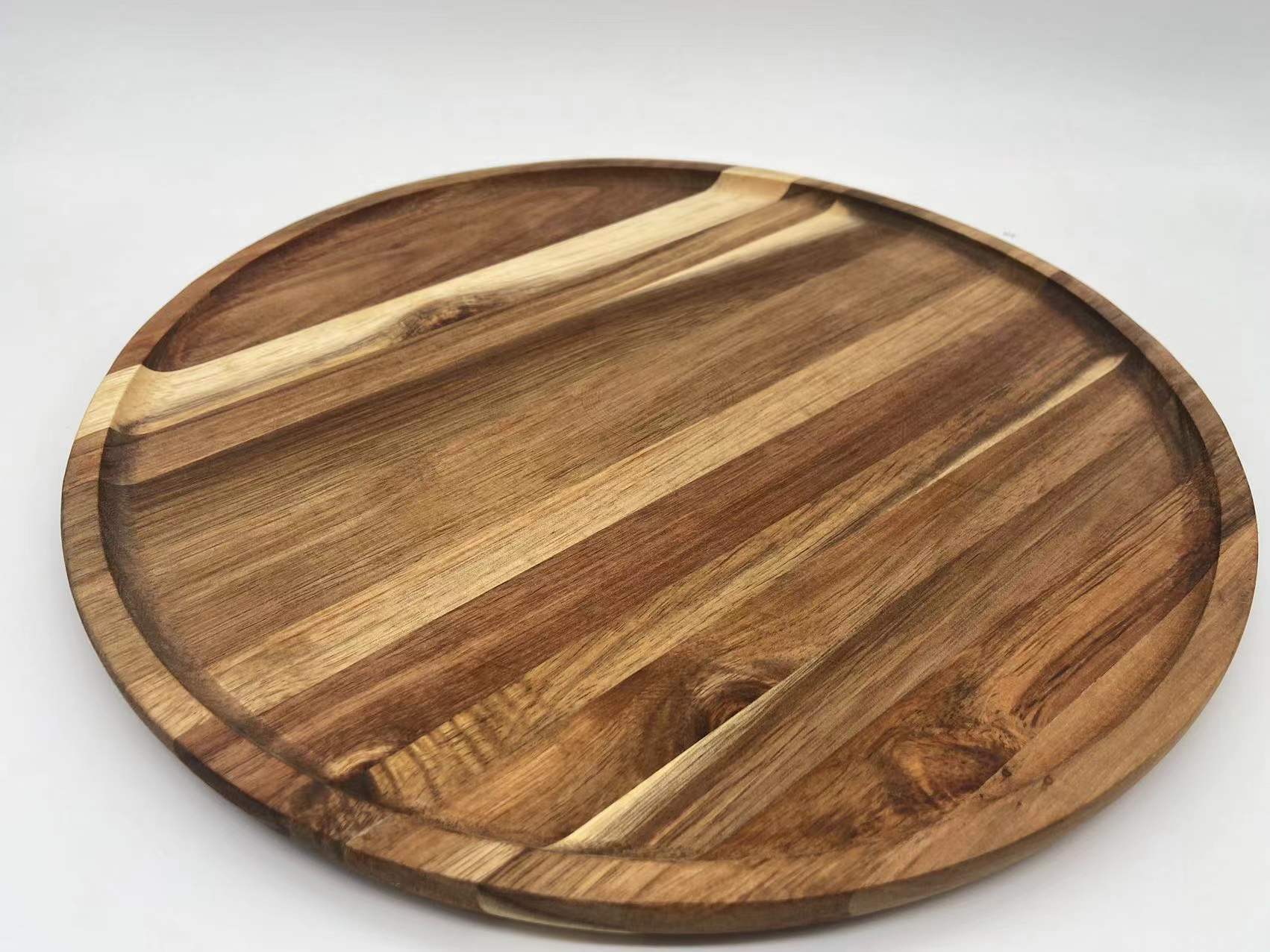 Acacia Wood Round Tea Tray